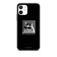 Thumbnail for Θήκη iPhone 12 Mini Meme Cat από τη Smartfits με σχέδιο στο πίσω μέρος και μαύρο περίβλημα | iPhone 12 Mini Meme Cat case with colorful back and black bezels