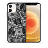 Thumbnail for Θήκη iPhone 12 Mini Money Dollars από τη Smartfits με σχέδιο στο πίσω μέρος και μαύρο περίβλημα | iPhone 12 Mini Money Dollars case with colorful back and black bezels