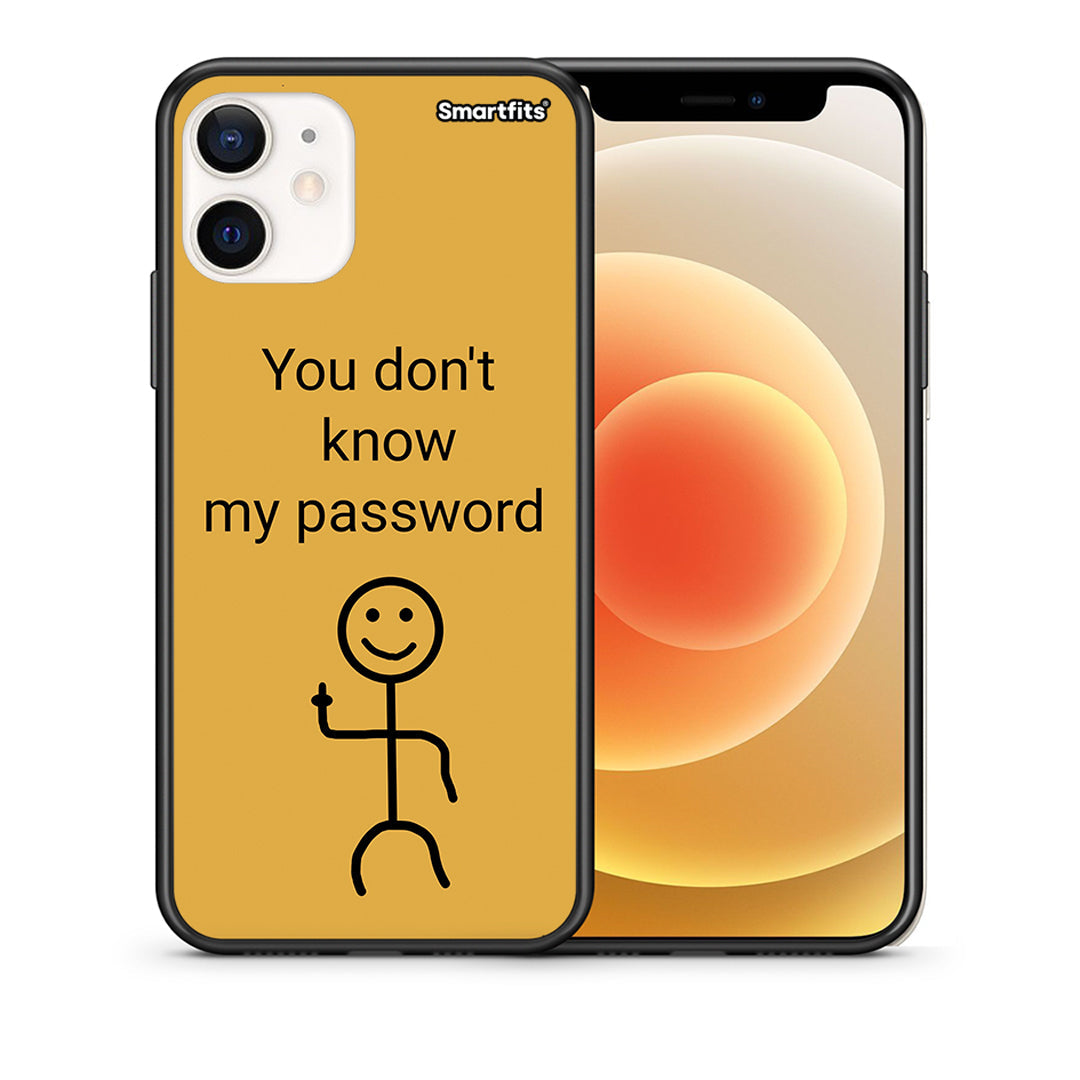 Θήκη iPhone 12 Mini My Password από τη Smartfits με σχέδιο στο πίσω μέρος και μαύρο περίβλημα | iPhone 12 Mini My Password case with colorful back and black bezels