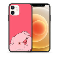 Thumbnail for Θήκη Αγίου Βαλεντίνου iPhone 12 Mini Pig Love 1 από τη Smartfits με σχέδιο στο πίσω μέρος και μαύρο περίβλημα | iPhone 12 Mini Pig Love 1 case with colorful back and black bezels