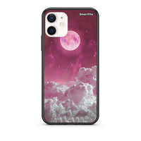 Thumbnail for Θήκη iPhone 12 Mini Pink Moon από τη Smartfits με σχέδιο στο πίσω μέρος και μαύρο περίβλημα | iPhone 12 Mini Pink Moon case with colorful back and black bezels