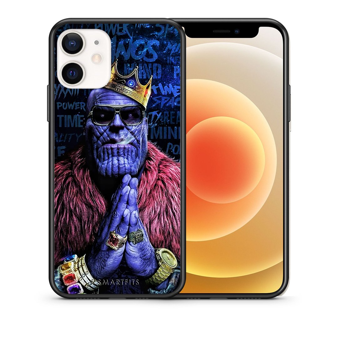 Θήκη iPhone 12 Mini Thanos PopArt από τη Smartfits με σχέδιο στο πίσω μέρος και μαύρο περίβλημα | iPhone 12 Mini Thanos PopArt case with colorful back and black bezels