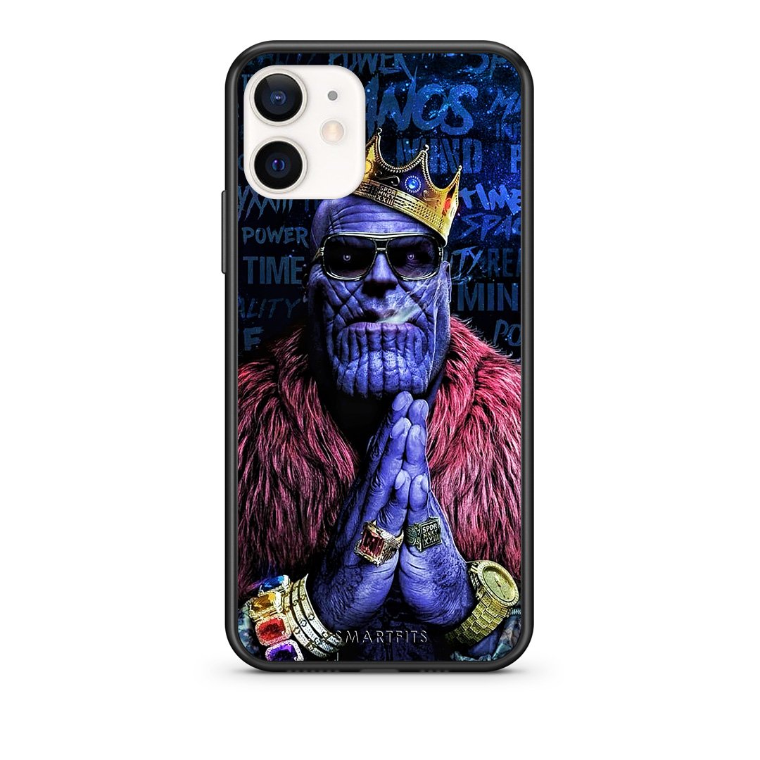 Θήκη iPhone 12 Mini Thanos PopArt από τη Smartfits με σχέδιο στο πίσω μέρος και μαύρο περίβλημα | iPhone 12 Mini Thanos PopArt case with colorful back and black bezels