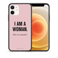 Thumbnail for Θήκη iPhone 12 Mini Superpower Woman από τη Smartfits με σχέδιο στο πίσω μέρος και μαύρο περίβλημα | iPhone 12 Mini Superpower Woman case with colorful back and black bezels