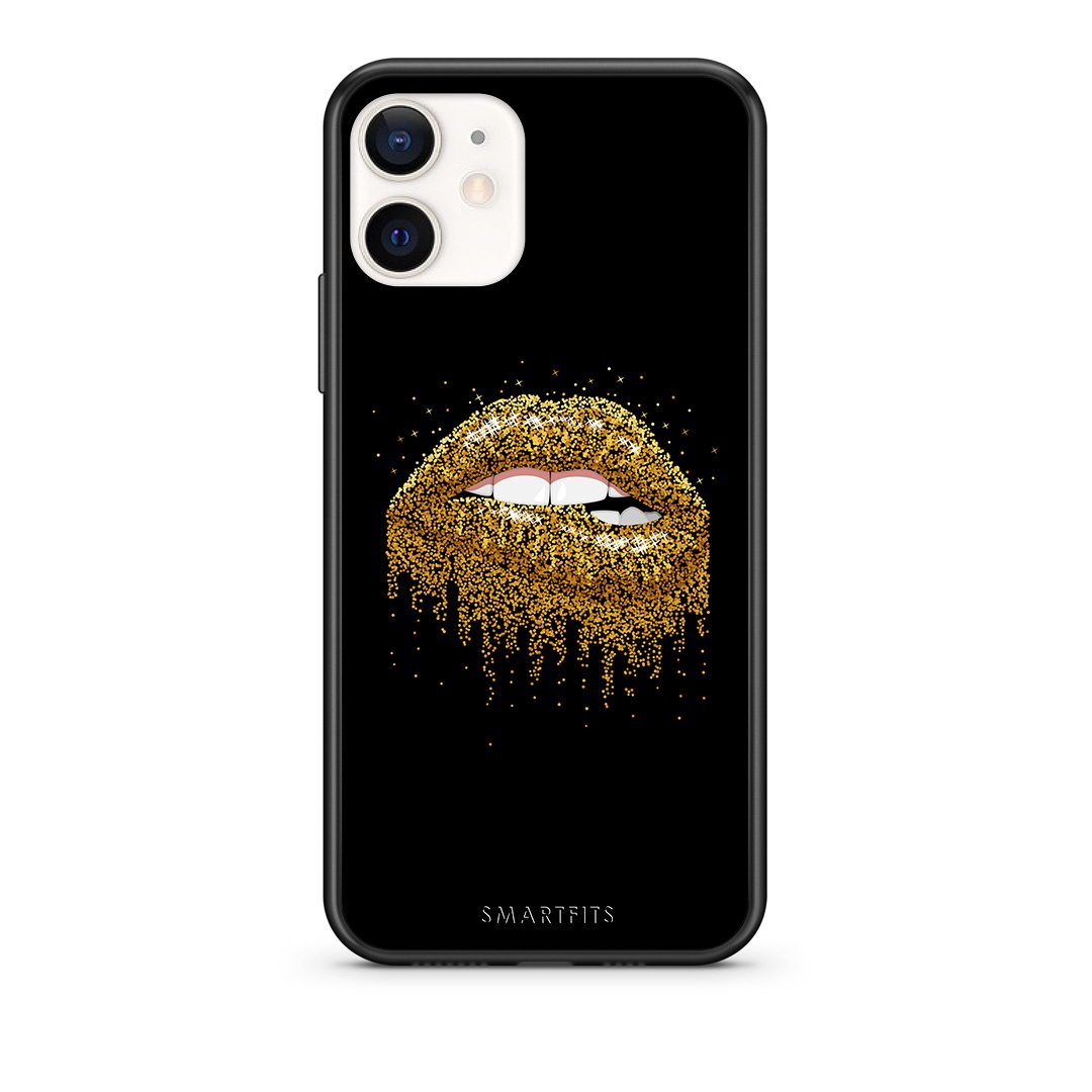 Θήκη iPhone 12 Mini Golden Valentine από τη Smartfits με σχέδιο στο πίσω μέρος και μαύρο περίβλημα | iPhone 12 Mini Golden Valentine case with colorful back and black bezels