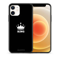 Thumbnail for Θήκη iPhone 12 Mini King Valentine από τη Smartfits με σχέδιο στο πίσω μέρος και μαύρο περίβλημα | iPhone 12 Mini King Valentine case with colorful back and black bezels