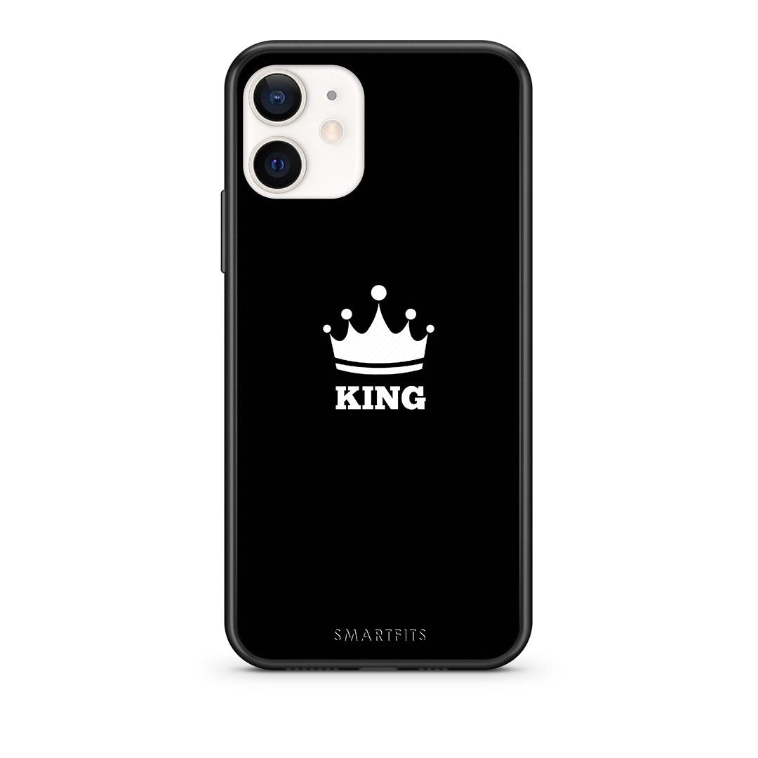 Θήκη iPhone 12 Mini King Valentine από τη Smartfits με σχέδιο στο πίσω μέρος και μαύρο περίβλημα | iPhone 12 Mini King Valentine case with colorful back and black bezels