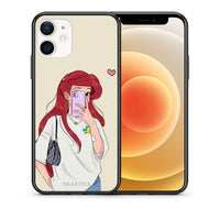 Thumbnail for Θήκη iPhone 12 Mini Walking Mermaid από τη Smartfits με σχέδιο στο πίσω μέρος και μαύρο περίβλημα | iPhone 12 Mini Walking Mermaid case with colorful back and black bezels
