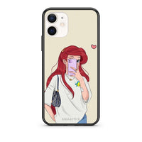 Thumbnail for Θήκη iPhone 12 Mini Walking Mermaid από τη Smartfits με σχέδιο στο πίσω μέρος και μαύρο περίβλημα | iPhone 12 Mini Walking Mermaid case with colorful back and black bezels