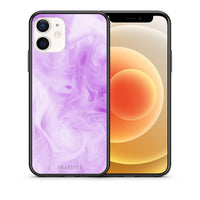 Thumbnail for Θήκη iPhone 12 Mini Lavender Watercolor από τη Smartfits με σχέδιο στο πίσω μέρος και μαύρο περίβλημα | iPhone 12 Mini Lavender Watercolor case with colorful back and black bezels