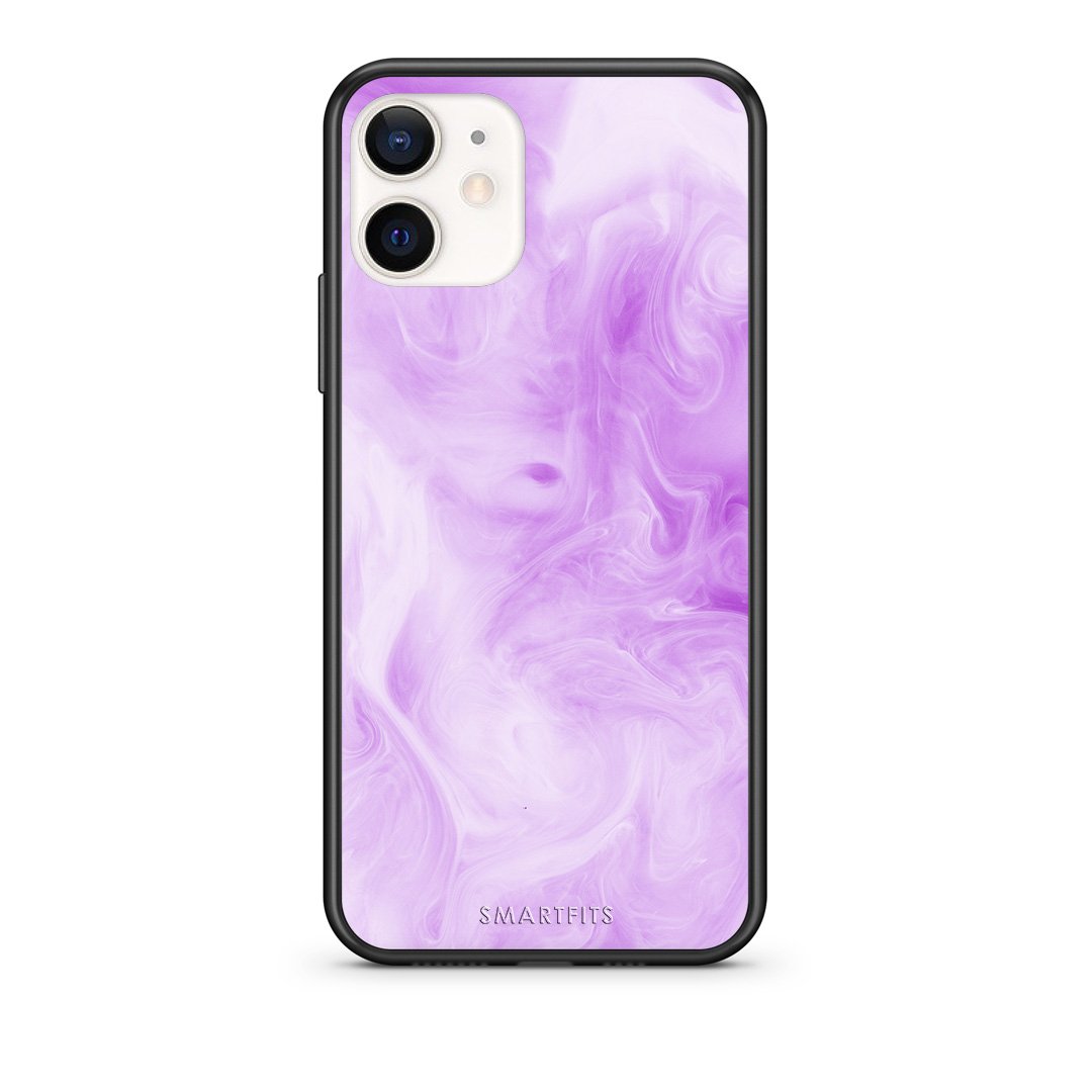 Θήκη iPhone 12 Mini Lavender Watercolor από τη Smartfits με σχέδιο στο πίσω μέρος και μαύρο περίβλημα | iPhone 12 Mini Lavender Watercolor case with colorful back and black bezels