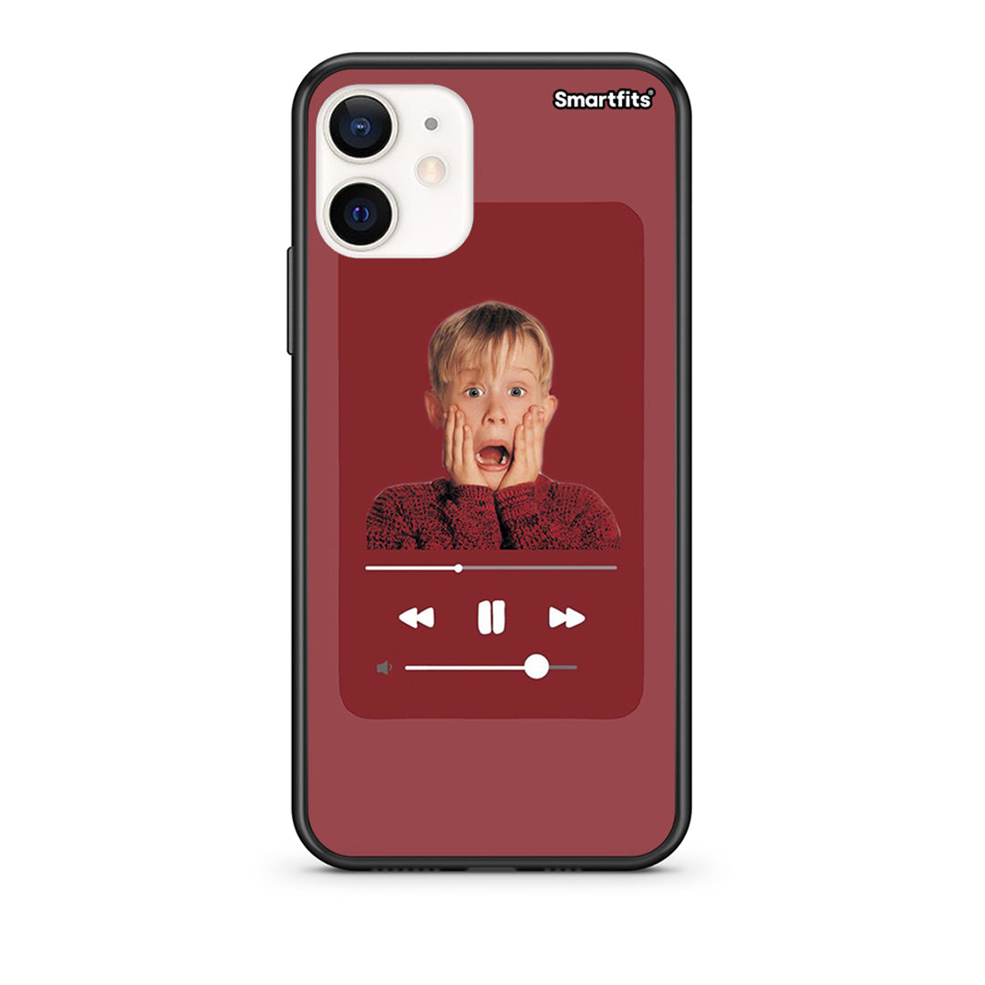 Θήκη iPhone 12 Mini Xmas Alone Music από τη Smartfits με σχέδιο στο πίσω μέρος και μαύρο περίβλημα | iPhone 12 Mini Xmas Alone Music case with colorful back and black bezels