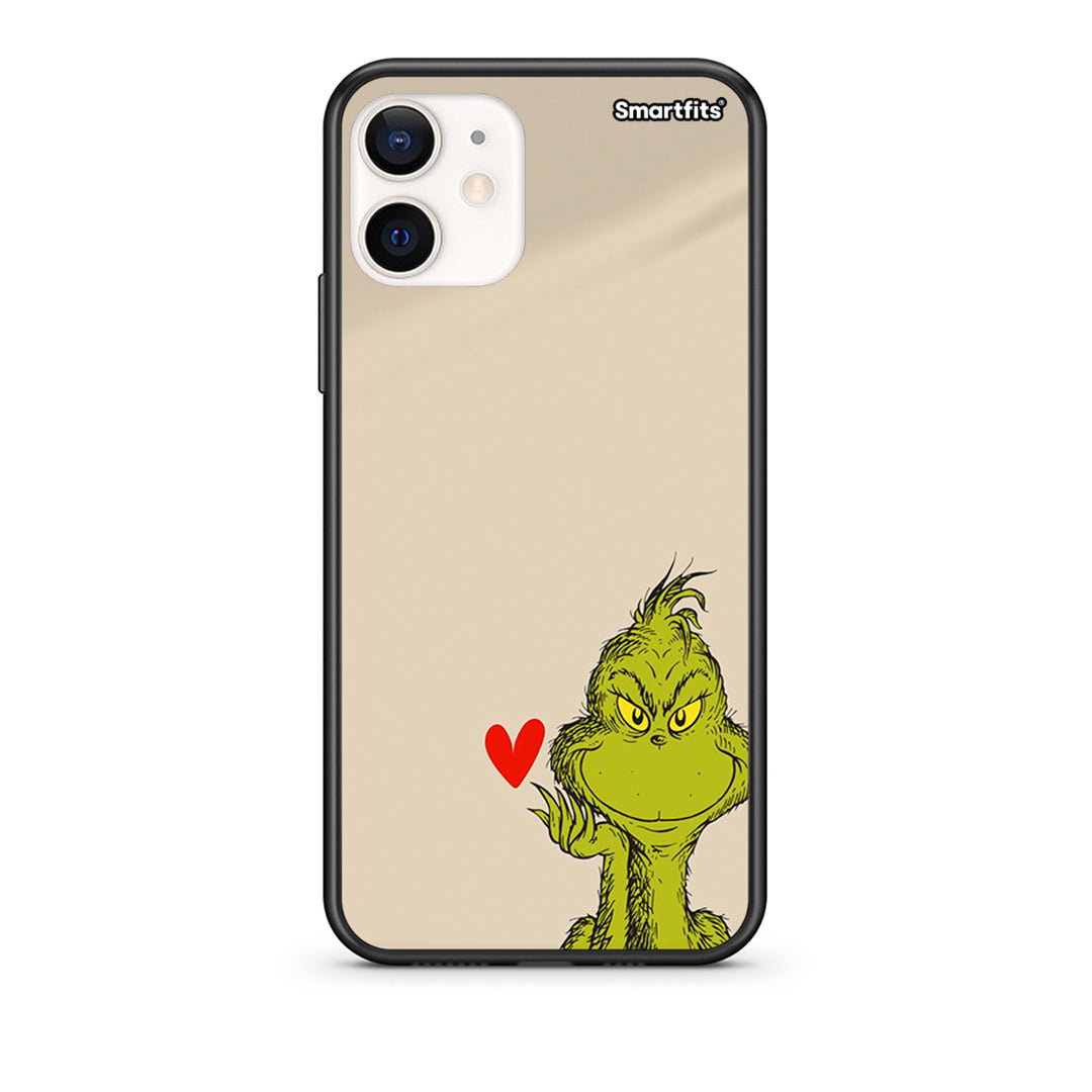 Θήκη iPhone 12 Mini Xmas Grinch από τη Smartfits με σχέδιο στο πίσω μέρος και μαύρο περίβλημα | iPhone 12 Mini Xmas Grinch case with colorful back and black bezels