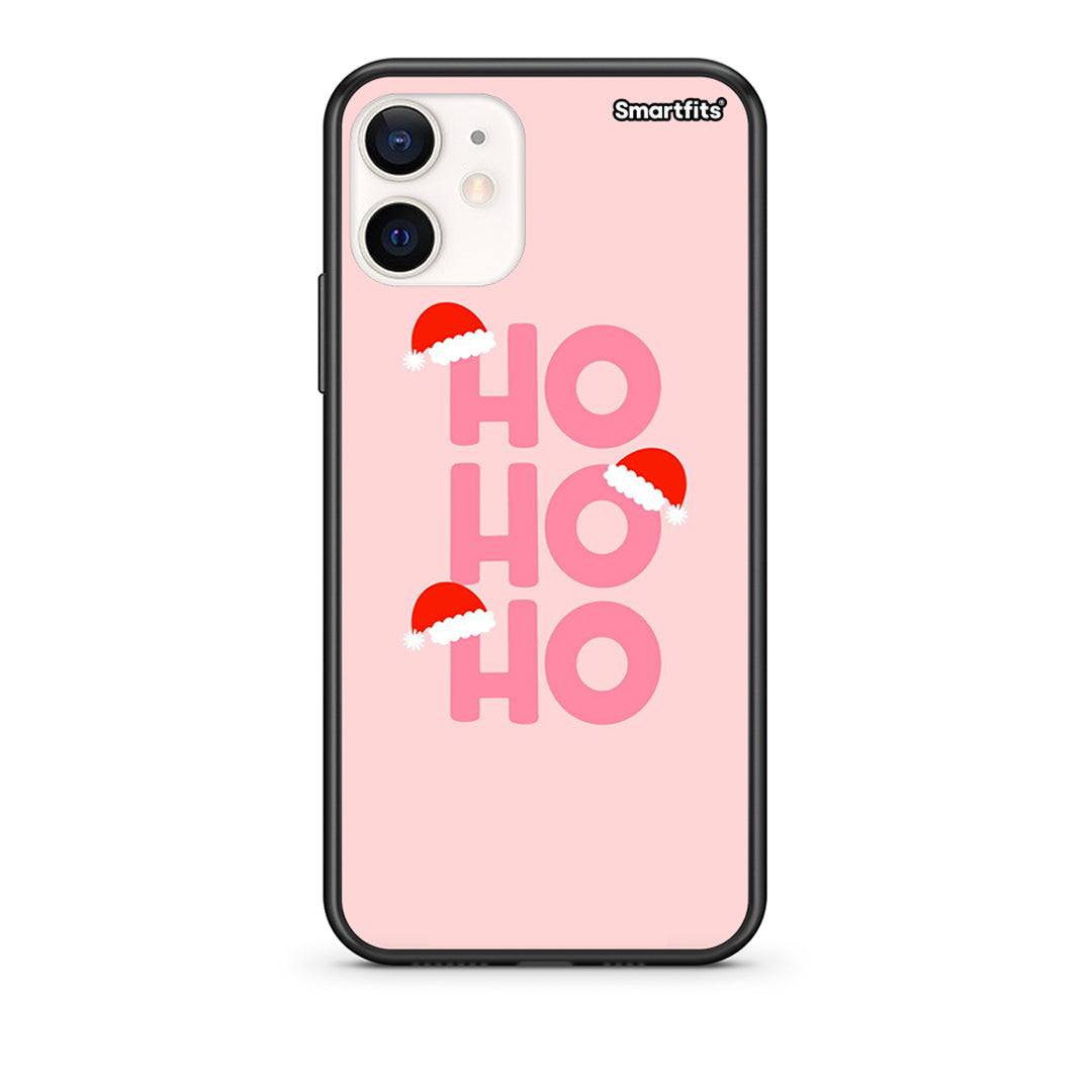 Θήκη iPhone 12 Mini Xmas Ho Ho Ho από τη Smartfits με σχέδιο στο πίσω μέρος και μαύρο περίβλημα | iPhone 12 Mini Xmas Ho Ho Ho case with colorful back and black bezels