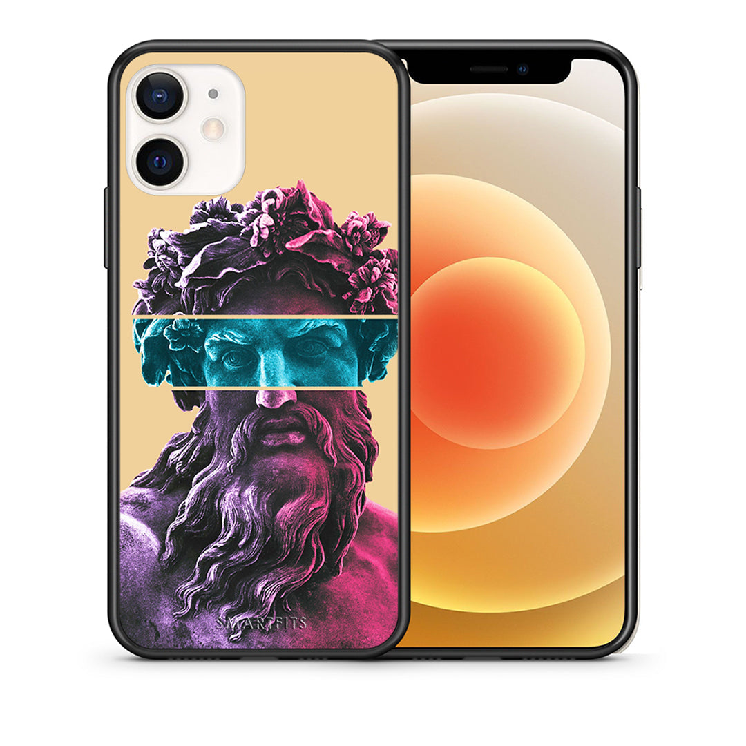 Θήκη Αγίου Βαλεντίνου iPhone 12 Mini Zeus Art από τη Smartfits με σχέδιο στο πίσω μέρος και μαύρο περίβλημα | iPhone 12 Mini Zeus Art case with colorful back and black bezels