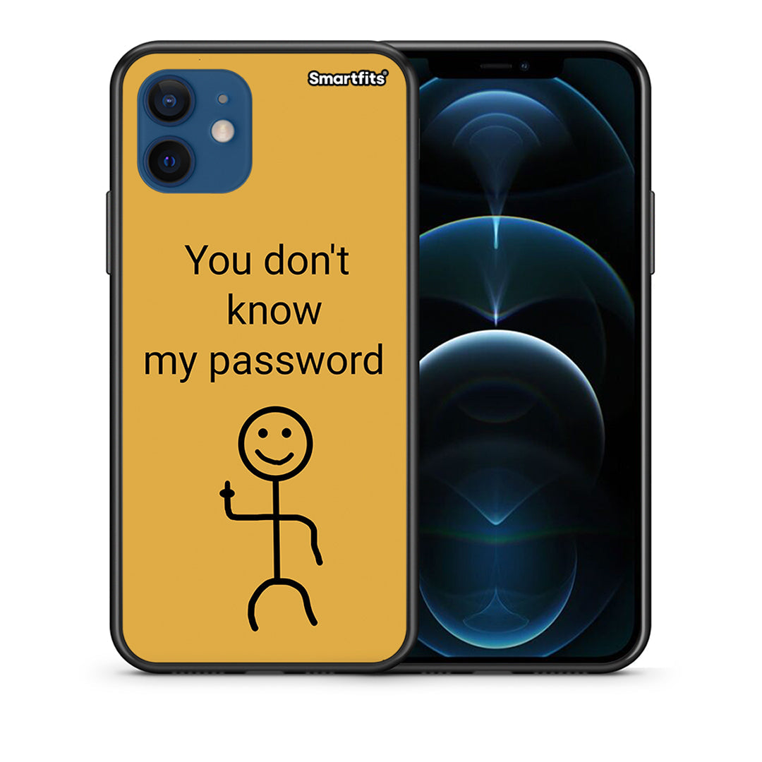 Θήκη iPhone 12 My Password από τη Smartfits με σχέδιο στο πίσω μέρος και μαύρο περίβλημα | iPhone 12 My Password case with colorful back and black bezels