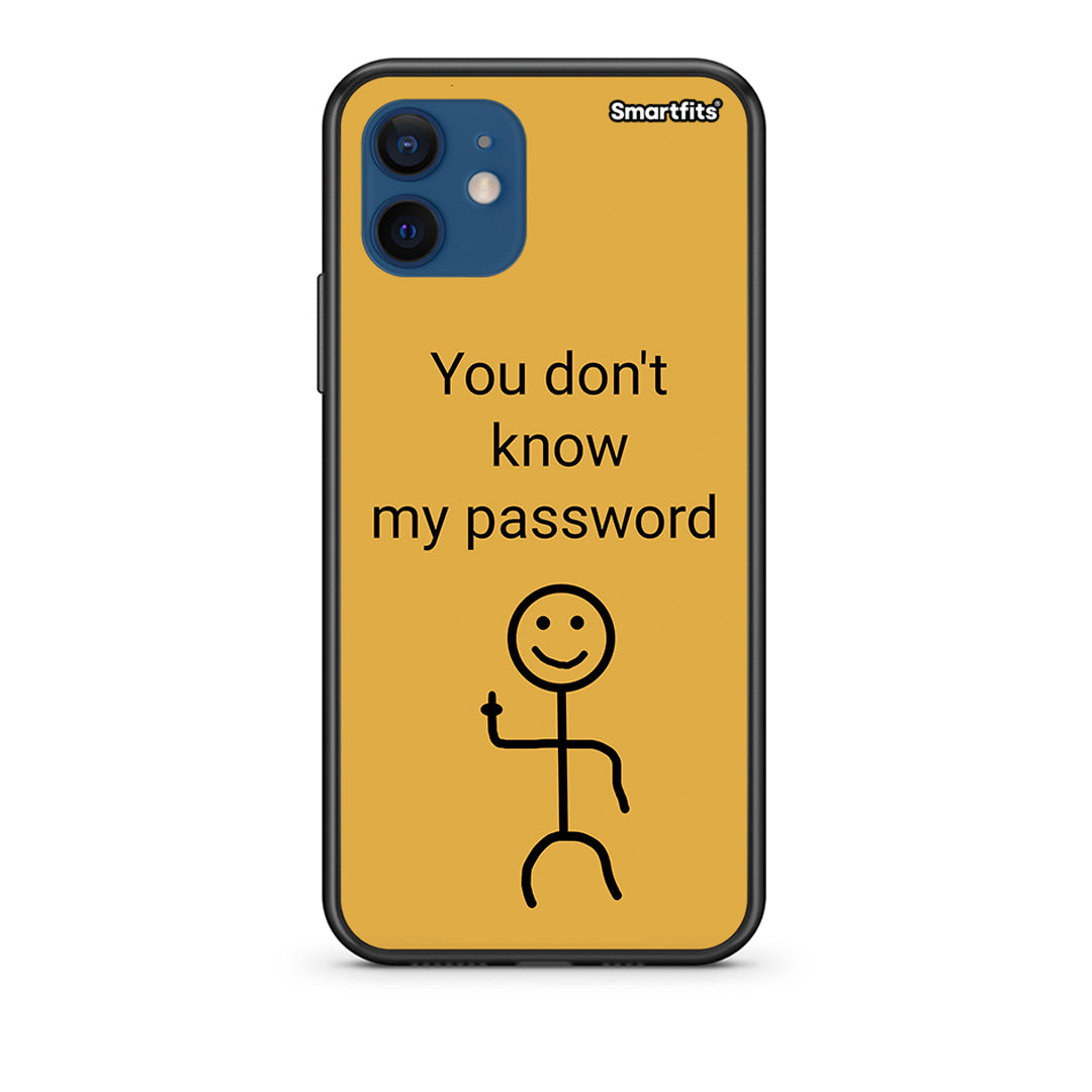 Θήκη iPhone 12 My Password από τη Smartfits με σχέδιο στο πίσω μέρος και μαύρο περίβλημα | iPhone 12 My Password case with colorful back and black bezels