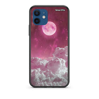 Thumbnail for Θήκη iPhone 12 Pink Moon από τη Smartfits με σχέδιο στο πίσω μέρος και μαύρο περίβλημα | iPhone 12 Pink Moon case with colorful back and black bezels