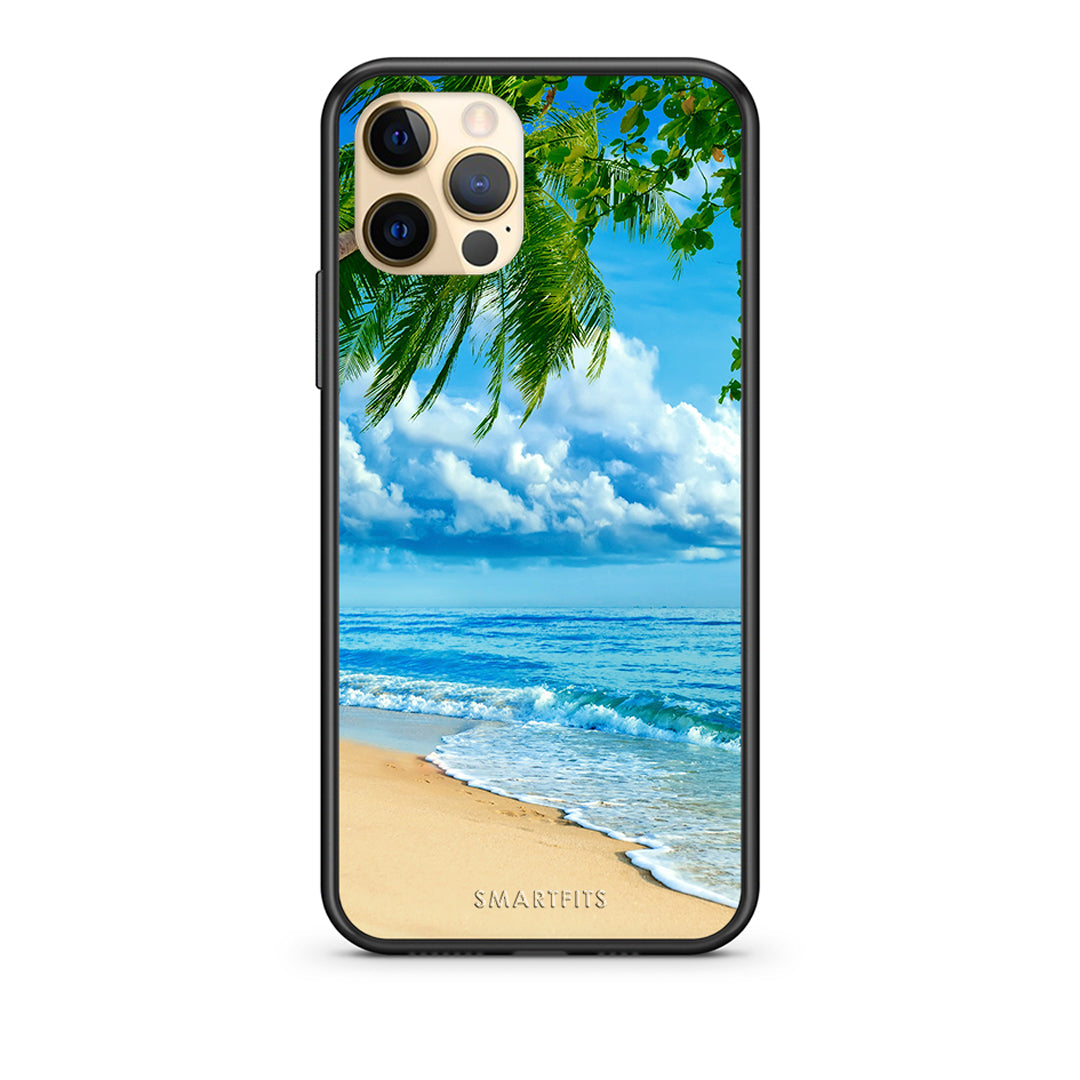 Θήκη iPhone 12 Beautiful Beach από τη Smartfits με σχέδιο στο πίσω μέρος και μαύρο περίβλημα | iPhone 12 Beautiful Beach case with colorful back and black bezels