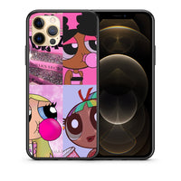 Thumbnail for Θήκη Αγίου Βαλεντίνου iPhone 12 Bubble Girls από τη Smartfits με σχέδιο στο πίσω μέρος και μαύρο περίβλημα | iPhone 12 Bubble Girls case with colorful back and black bezels
