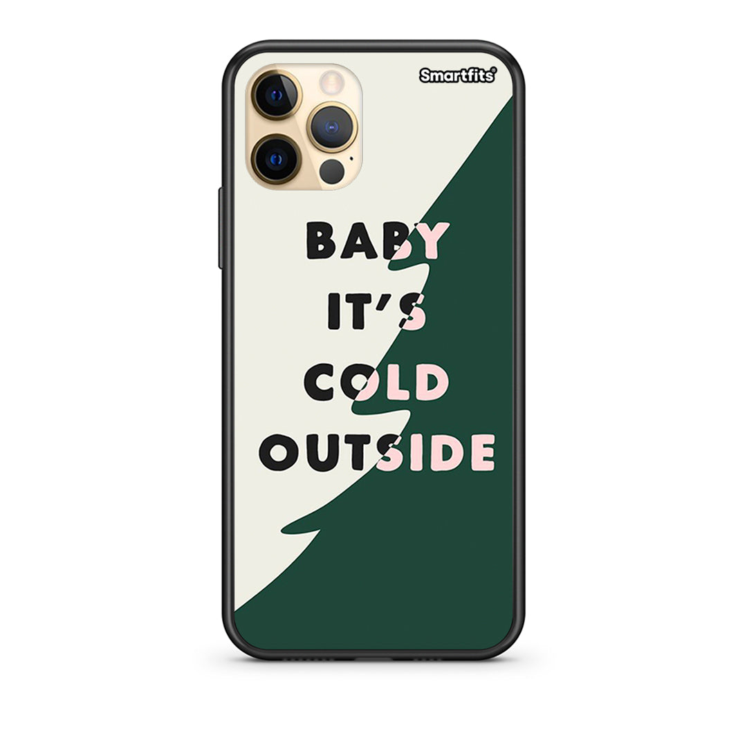 Θήκη iPhone 12 Cold Outside από τη Smartfits με σχέδιο στο πίσω μέρος και μαύρο περίβλημα | iPhone 12 Cold Outside case with colorful back and black bezels