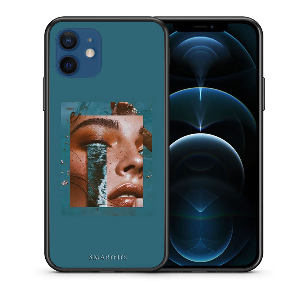 Θήκη iPhone 12 Cry An Ocean από τη Smartfits με σχέδιο στο πίσω μέρος και μαύρο περίβλημα | iPhone 12 Cry An Ocean case with colorful back and black bezels