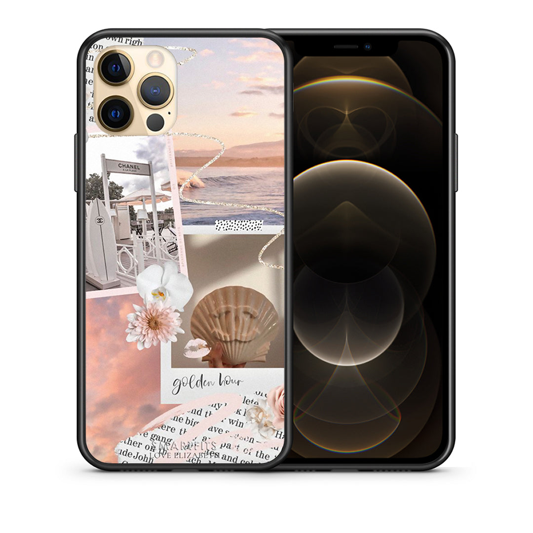 Θήκη Αγίου Βαλεντίνου iPhone 12 Pro Golden Hour από τη Smartfits με σχέδιο στο πίσω μέρος και μαύρο περίβλημα | iPhone 12 Pro Golden Hour case with colorful back and black bezels