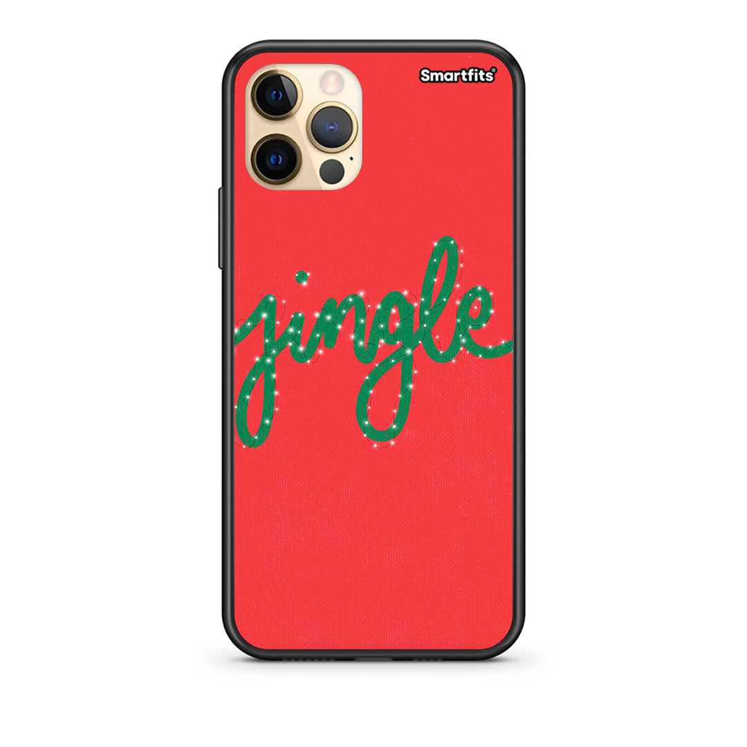 Θήκη iPhone 12 Jingle Xmas από τη Smartfits με σχέδιο στο πίσω μέρος και μαύρο περίβλημα | iPhone 12 Jingle Xmas case with colorful back and black bezels