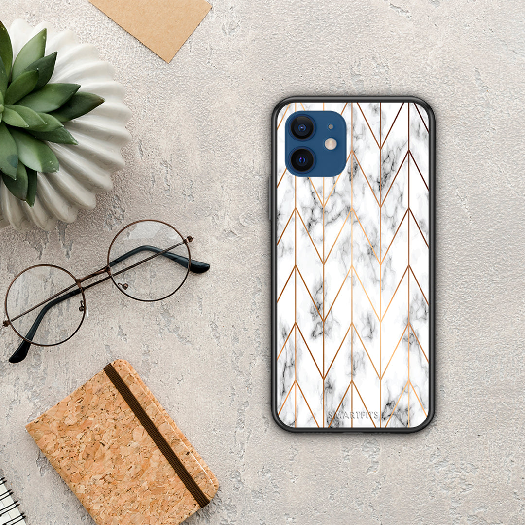 Marble Gold Geometric - iPhone 12 case