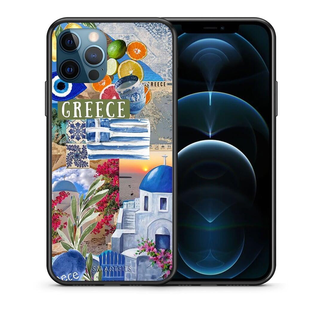 Θήκη iPhone 12 Pro Max All Greek από τη Smartfits με σχέδιο στο πίσω μέρος και μαύρο περίβλημα | iPhone 12 Pro Max All Greek case with colorful back and black bezels