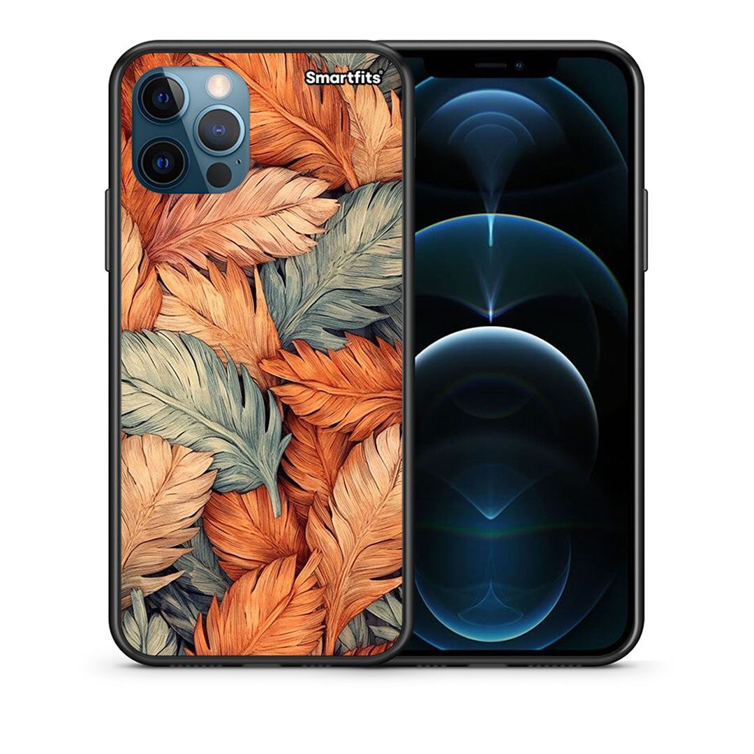 Θήκη iPhone 12 Pro Max Autumn Leaves από τη Smartfits με σχέδιο στο πίσω μέρος και μαύρο περίβλημα | iPhone 12 Pro Max Autumn Leaves case with colorful back and black bezels