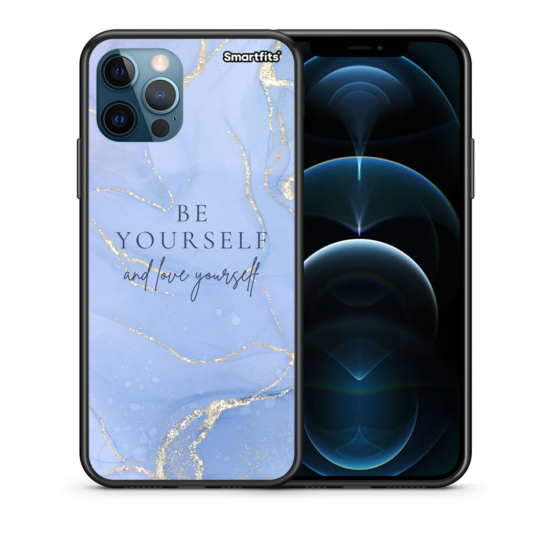 Θήκη iPhone 12 Pro Max Be Yourself από τη Smartfits με σχέδιο στο πίσω μέρος και μαύρο περίβλημα | iPhone 12 Pro Max Be Yourself case with colorful back and black bezels