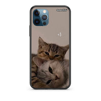 Thumbnail for iPhone 12 Pro Max Cats In Love Θήκη από τη Smartfits με σχέδιο στο πίσω μέρος και μαύρο περίβλημα | Smartphone case with colorful back and black bezels by Smartfits