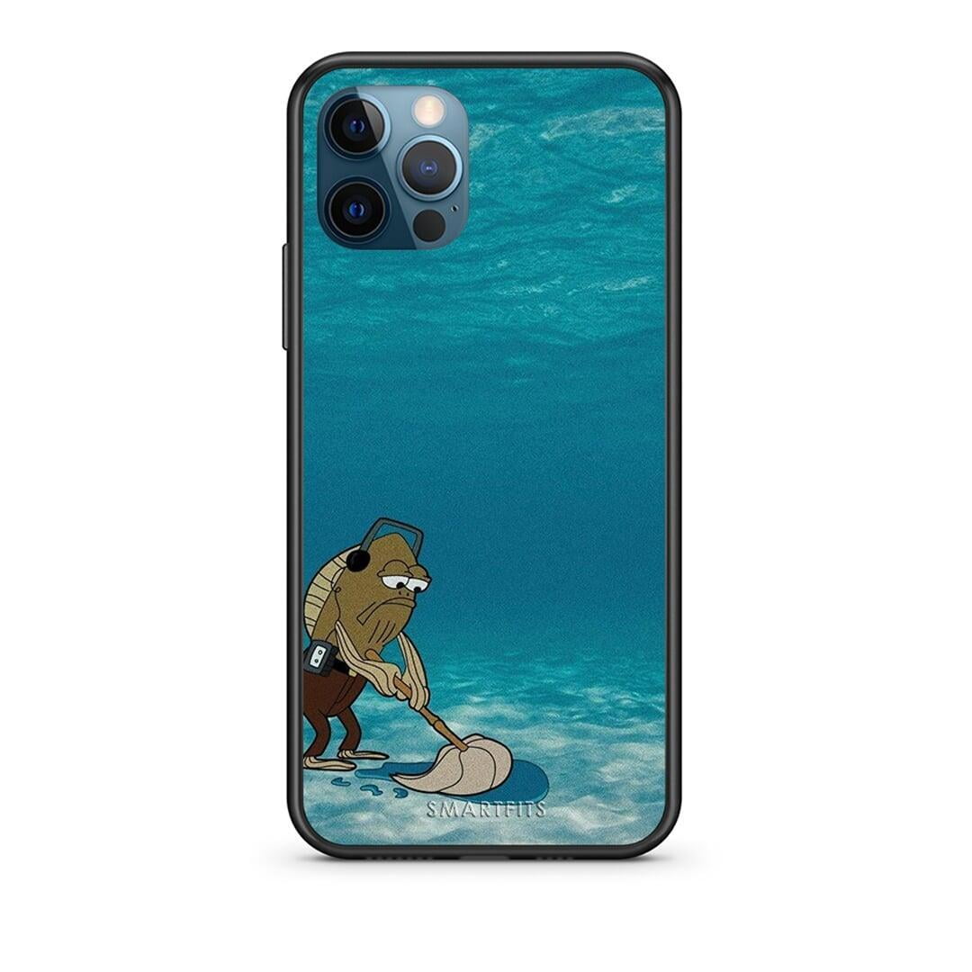 iPhone 12 Pro Max Clean The Ocean Θήκη από τη Smartfits με σχέδιο στο πίσω μέρος και μαύρο περίβλημα | Smartphone case with colorful back and black bezels by Smartfits