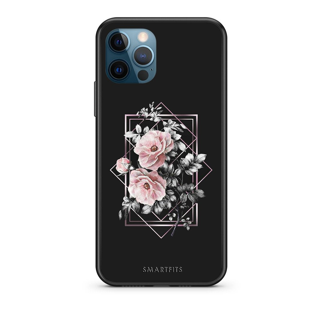 4 - iPhone 12 Pro Max Frame Flower case, cover, bumper