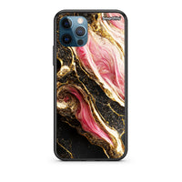 Thumbnail for iPhone 12 Pro Max Glamorous Pink Marble Θήκη από τη Smartfits με σχέδιο στο πίσω μέρος και μαύρο περίβλημα | Smartphone case with colorful back and black bezels by Smartfits