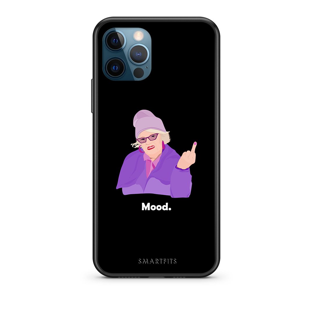 iPhone 12 Pro Max Grandma Mood Black θήκη από τη Smartfits με σχέδιο στο πίσω μέρος και μαύρο περίβλημα | Smartphone case with colorful back and black bezels by Smartfits