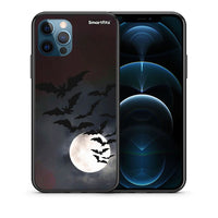 Thumbnail for Θήκη iPhone 12 Pro Max Halloween Bat Night από τη Smartfits με σχέδιο στο πίσω μέρος και μαύρο περίβλημα | iPhone 12 Pro Max Halloween Bat Night case with colorful back and black bezels