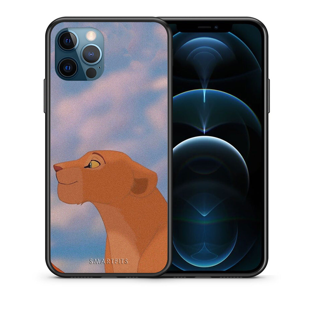 Θήκη Αγίου Βαλεντίνου iPhone 12 Pro Max Lion Love 2 από τη Smartfits με σχέδιο στο πίσω μέρος και μαύρο περίβλημα | iPhone 12 Pro Max Lion Love 2 case with colorful back and black bezels
