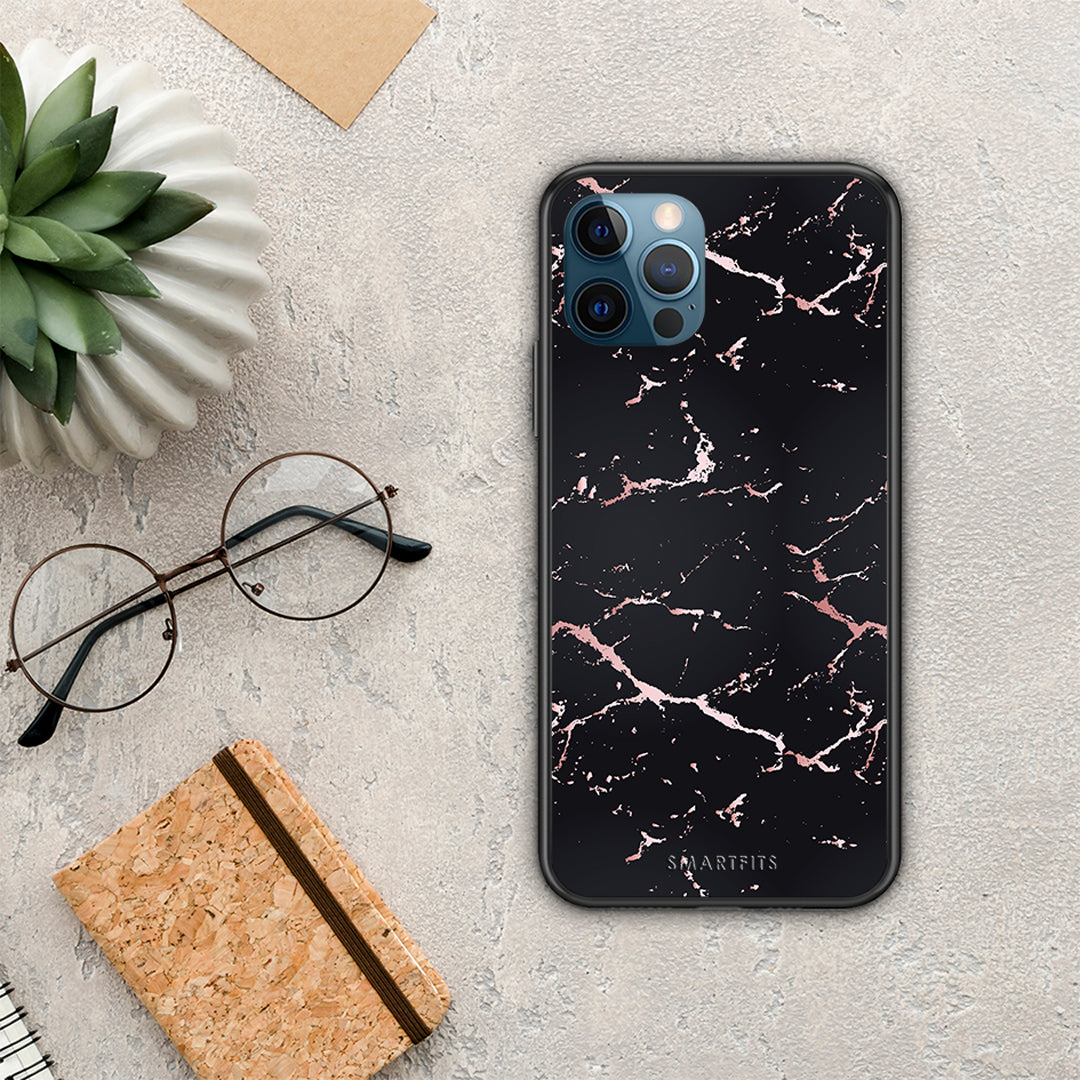 Marble Black Rosegold - iPhone 12 Pro Max case