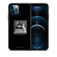 Thumbnail for Θήκη iPhone 12 Pro Max Meme Cat από τη Smartfits με σχέδιο στο πίσω μέρος και μαύρο περίβλημα | iPhone 12 Pro Max Meme Cat case with colorful back and black bezels