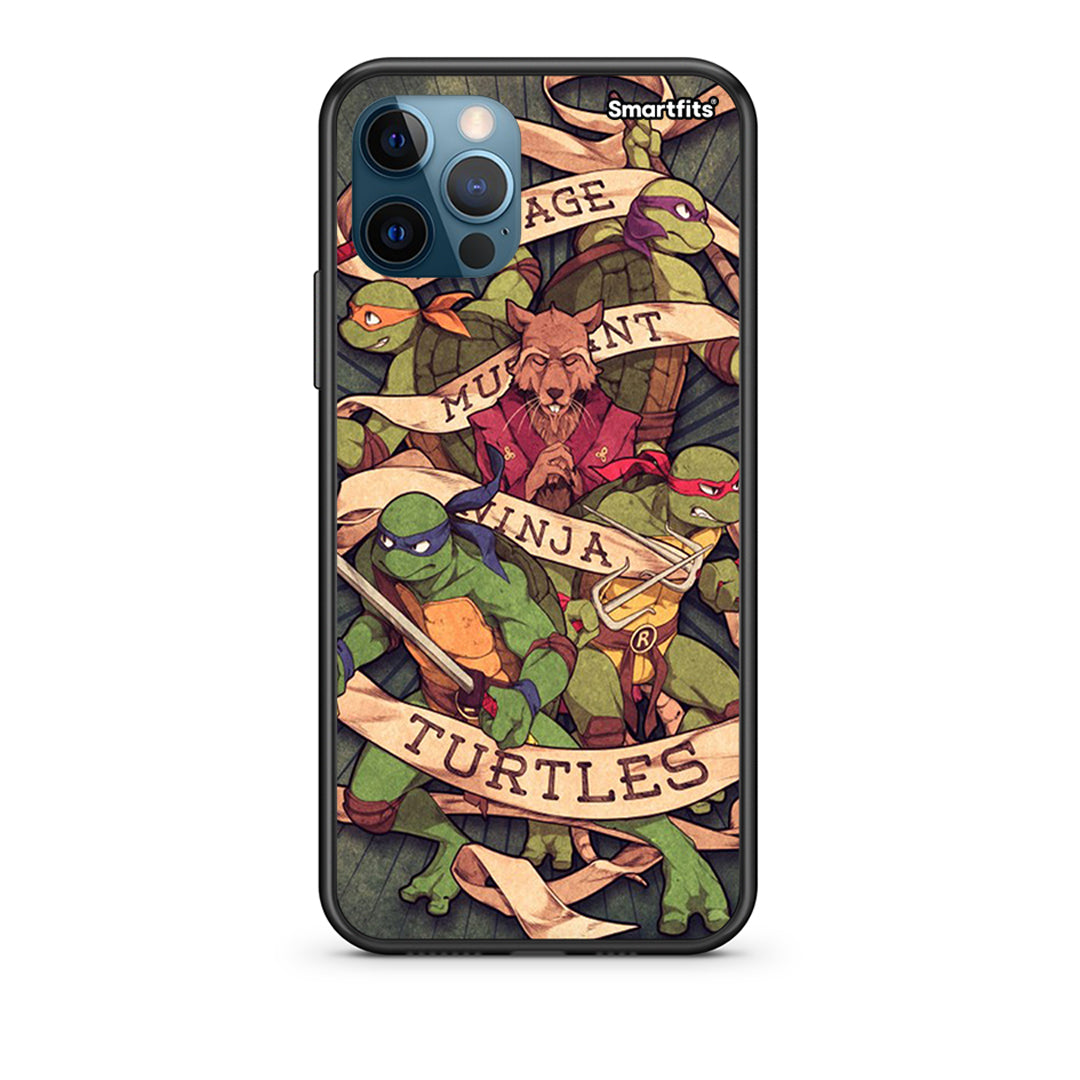 iPhone 12 Pro Max Ninja Turtles Θήκη από τη Smartfits με σχέδιο στο πίσω μέρος και μαύρο περίβλημα | Smartphone case with colorful back and black bezels by Smartfits