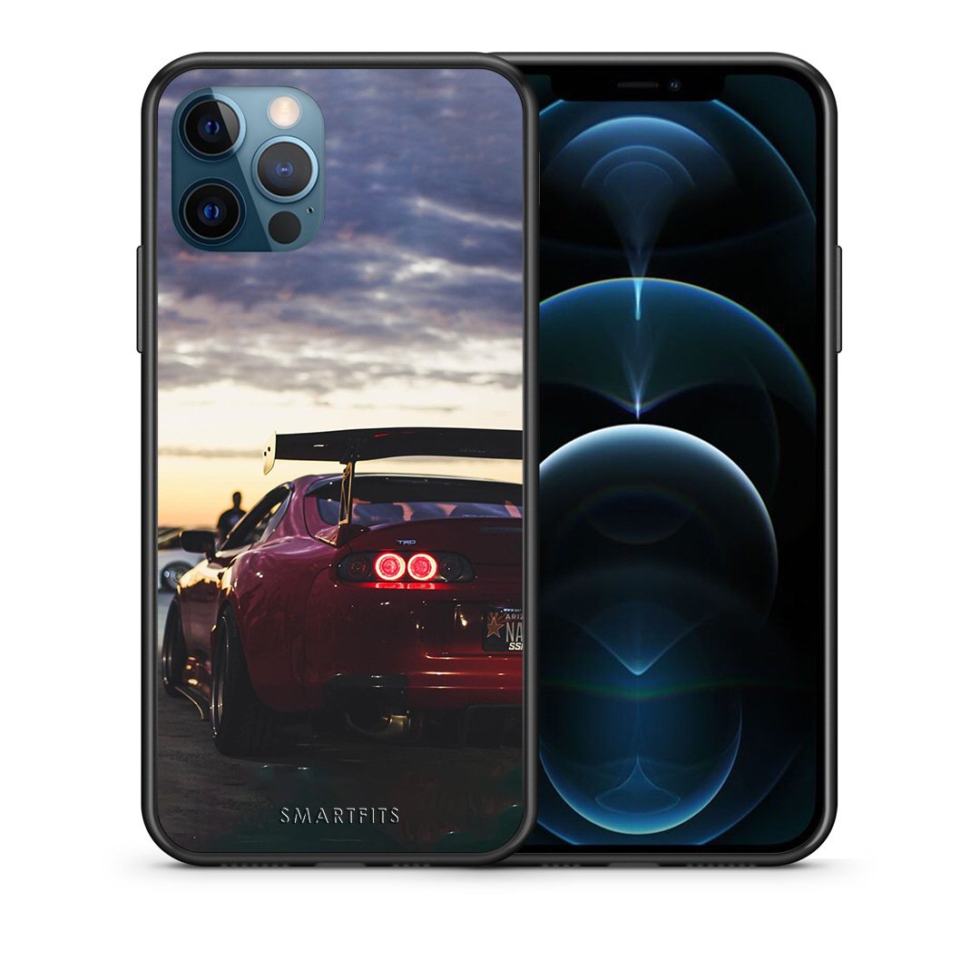 Θήκη iPhone 12 Pro Max Racing Supra από τη Smartfits με σχέδιο στο πίσω μέρος και μαύρο περίβλημα | iPhone 12 Pro Max Racing Supra case with colorful back and black bezels