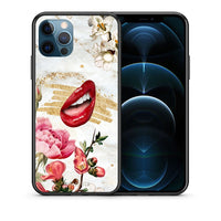 Thumbnail for Θήκη iPhone 12 Pro Max Red Lips από τη Smartfits με σχέδιο στο πίσω μέρος και μαύρο περίβλημα | iPhone 12 Pro Max Red Lips case with colorful back and black bezels
