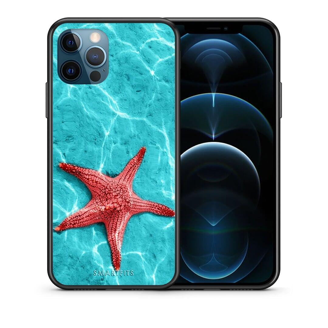 Θήκη iPhone 12 Pro Max Red Starfish από τη Smartfits με σχέδιο στο πίσω μέρος και μαύρο περίβλημα | iPhone 12 Pro Max Red Starfish case with colorful back and black bezels