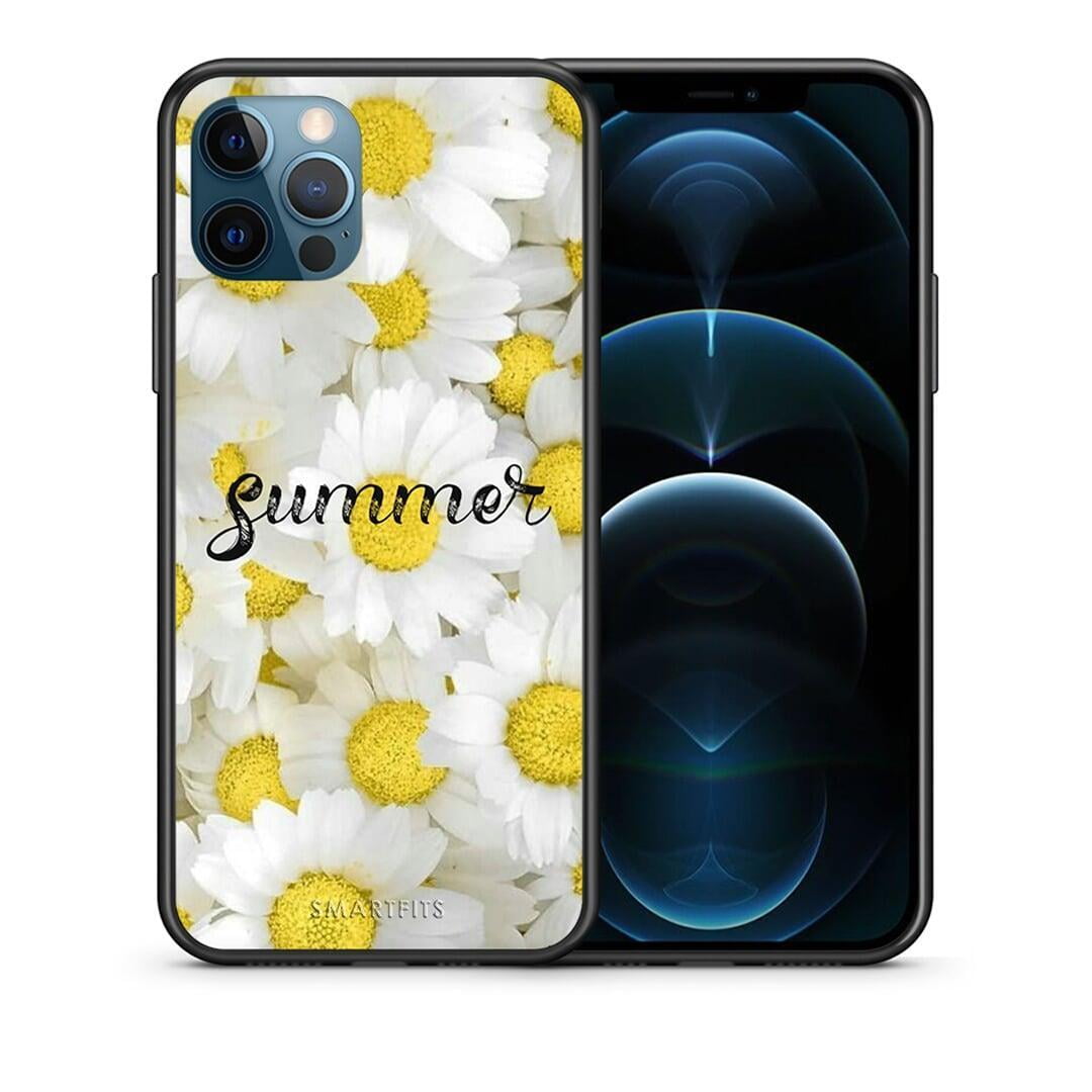 Θήκη iPhone 12 Pro Max Summer Daisies από τη Smartfits με σχέδιο στο πίσω μέρος και μαύρο περίβλημα | iPhone 12 Pro Max Summer Daisies case with colorful back and black bezels