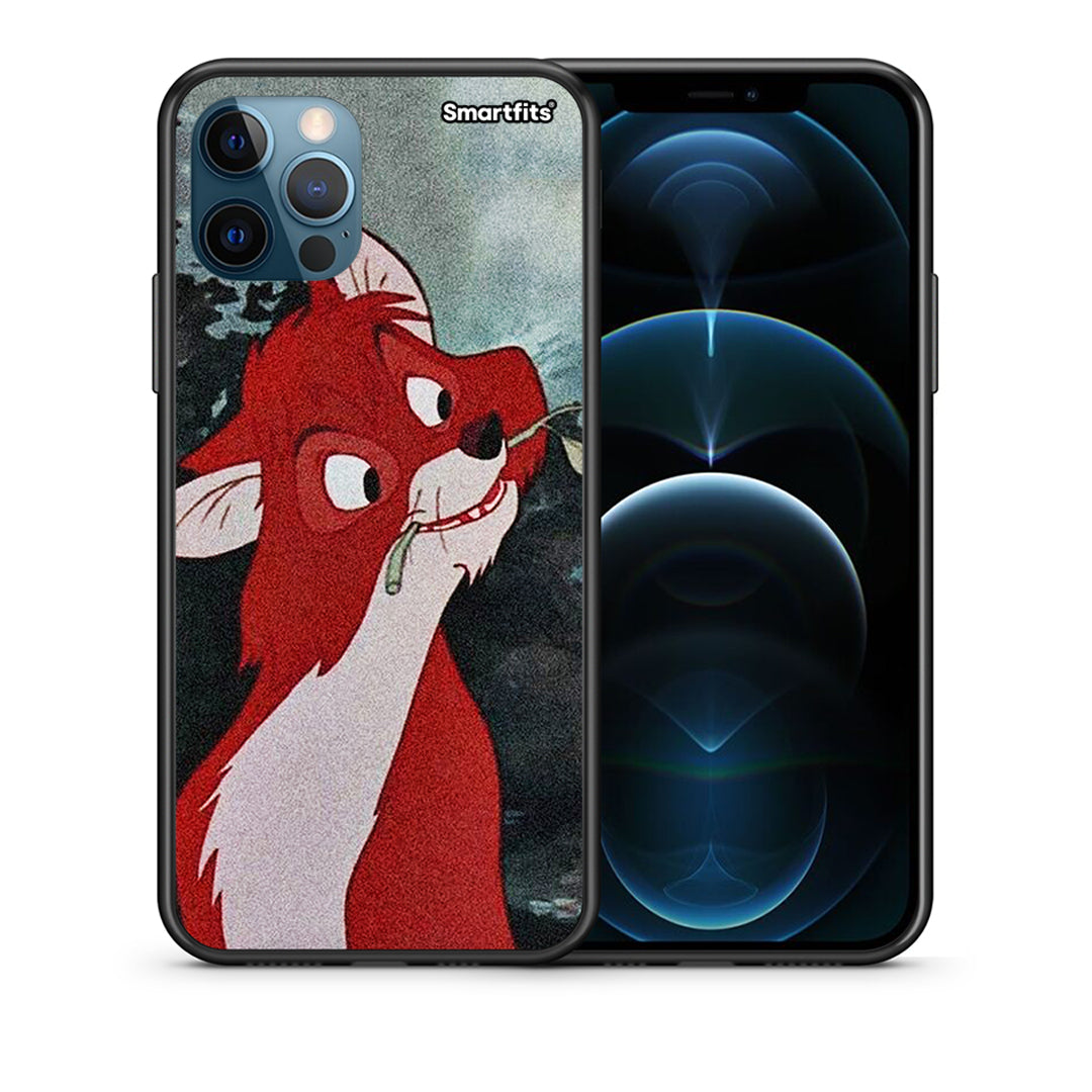 Θήκη iPhone 12 Pro Max Tod And Vixey Love 1 από τη Smartfits με σχέδιο στο πίσω μέρος και μαύρο περίβλημα | iPhone 12 Pro Max Tod And Vixey Love 1 case with colorful back and black bezels