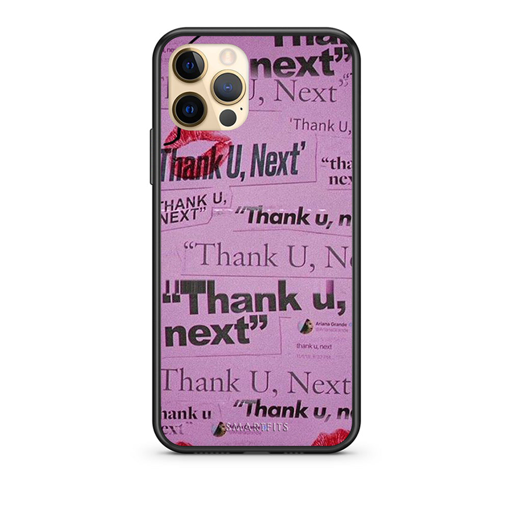 Θήκη Αγίου Βαλεντίνου iPhone 12 Thank You Next από τη Smartfits με σχέδιο στο πίσω μέρος και μαύρο περίβλημα | iPhone 12 Thank You Next case with colorful back and black bezels