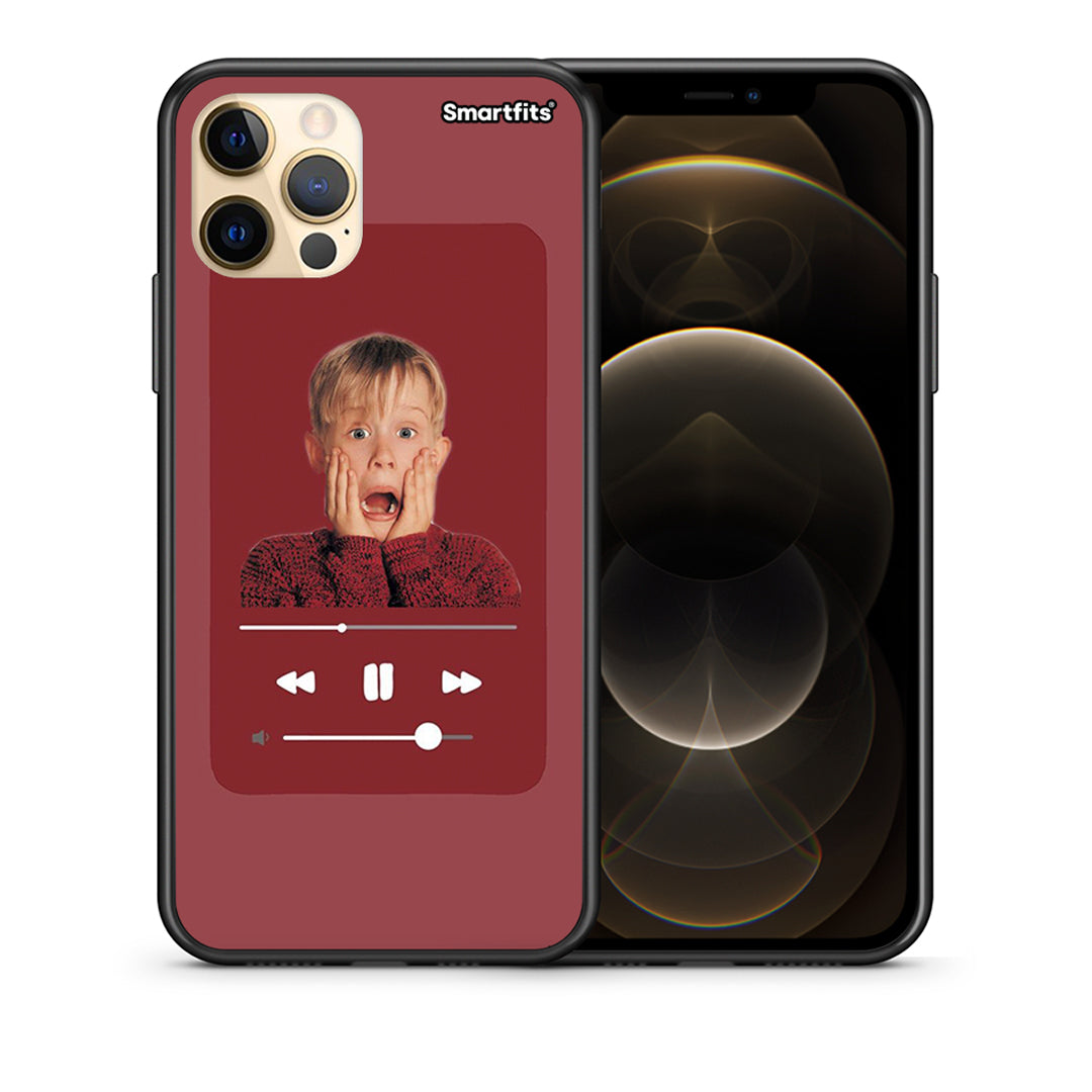 Θήκη iPhone 12 Xmas Alone Music από τη Smartfits με σχέδιο στο πίσω μέρος και μαύρο περίβλημα | iPhone 12 Xmas Alone Music case with colorful back and black bezels