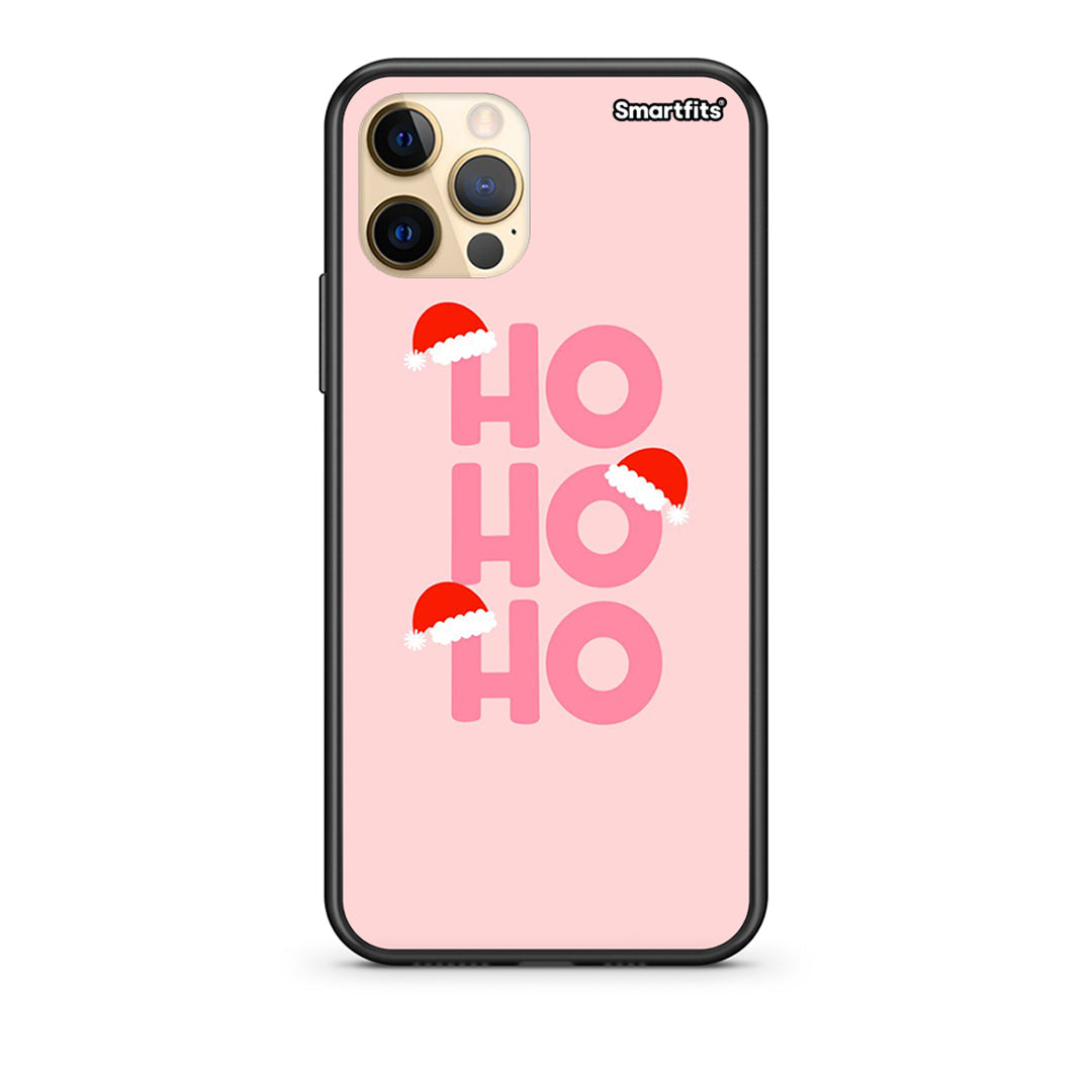 Θήκη iPhone 12 Xmas Ho Ho Ho από τη Smartfits με σχέδιο στο πίσω μέρος και μαύρο περίβλημα | iPhone 12 Xmas Ho Ho Ho case with colorful back and black bezels